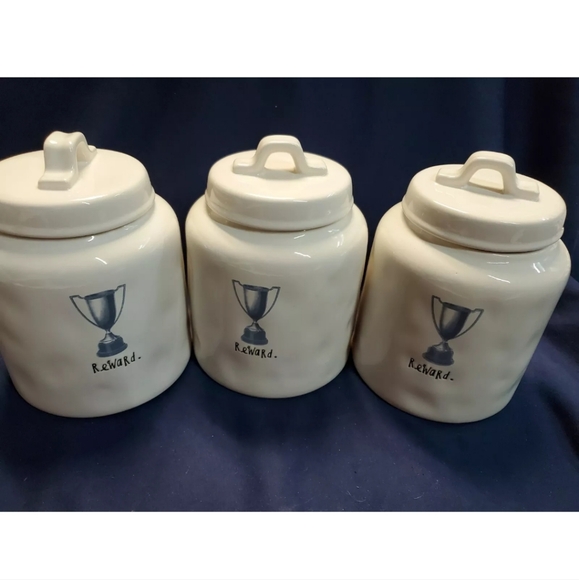 Rae Dunn Artisan Collection By Magenta REWARD Canister lot of 3 - Picture 1 of 2